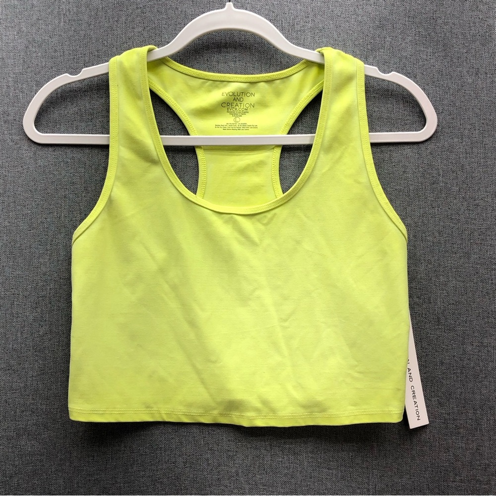Evolution and Creation Women’s Lime Green Crop Top Size L